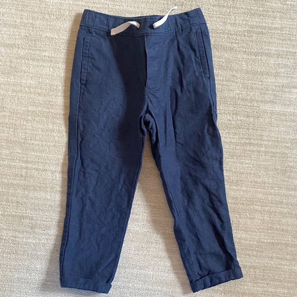 Janie and Jack Navy Linen Pants